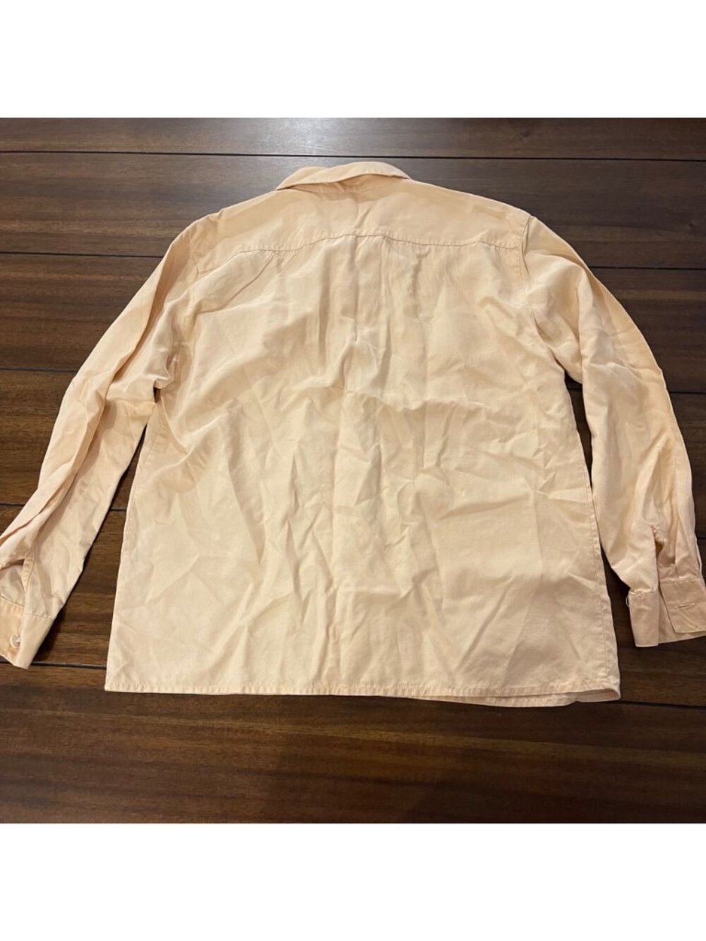 Peter Martin Silk Collection Petite Womens Beige Button-Up Shirt 100% Silk Size - Picture 2 of 10